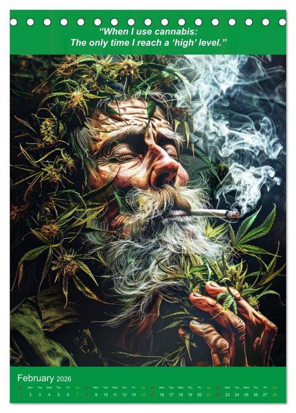 Produktbild: The funniest cannabis pictures and slogans (Desk Calendar 2026 DIN A5 portrait), CALVENDO 12 Month DeskCalendar