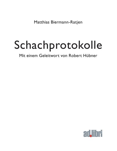 Produktbild: Schachprotokolle