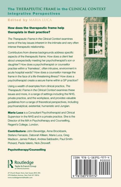 Produktbild: The Therapeutic Frame in the Clinical Context