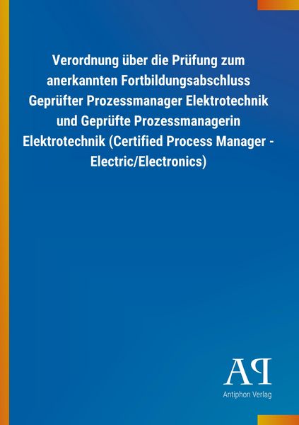 Produktbild: Verordnung &uuml;ber die Pr&uuml;fung zum anerkannten Fortbildungsabsc
