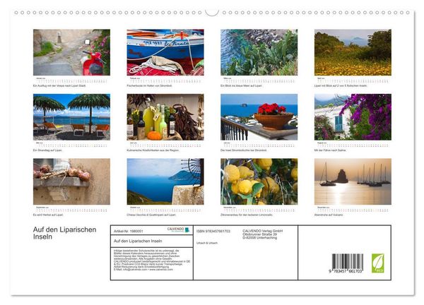 Produktbild: Auf den Liparischen Inseln (hochwertiger Premium Wandkalender 2026 DIN A2 quer), Kunstdruck in Hochglanz