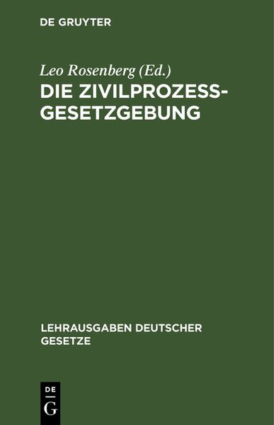 Produktbild: Die Zivilprozessgesetzgebung