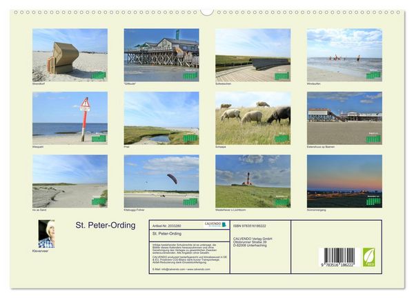 Produktbild: St. Peter-Ording (hochwertiger Premium Wandkalender 2026 DIN A2 quer), Kunstdruck in Hochglanz