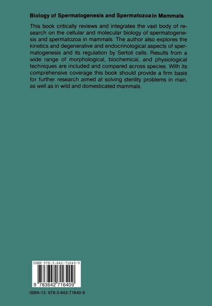 Produktbild: Biology of Spermatogenesis and Spermatozoa in Mammals