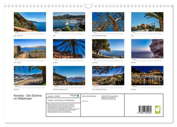 Produktbild: Korsika - Die Sch&ouml;ne im MIttelmeer (Wandkalender 2026 DIN A3 quer), CALVENDO Monatskalender