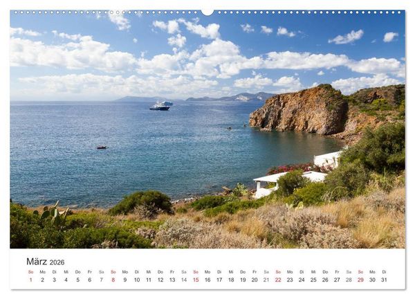 Produktbild: Liparische Inseln - Vulkane im Mittelmeer (Wandkalender 2026 DIN A2 quer), CALVENDO Monatskalender