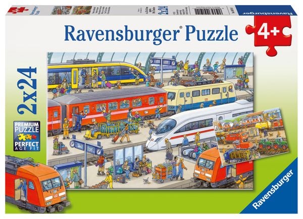 Puzzle Ravensburger Trubel am Bahnhof 2 X 24 Teile