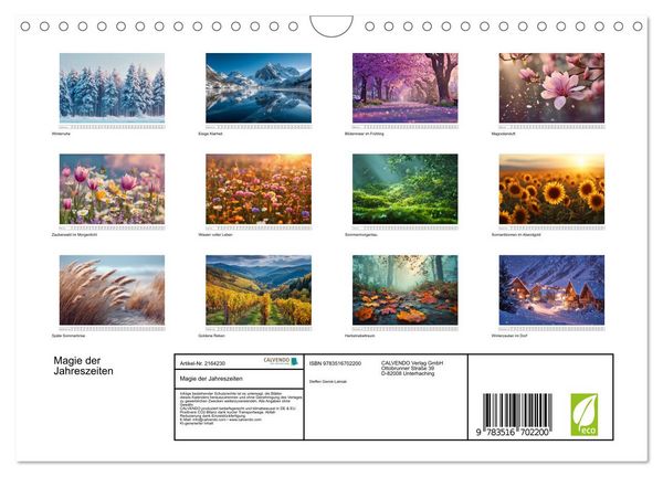 Produktbild: Magie der Jahreszeiten (Wandkalender 2026 DIN A4 quer), CALVENDO Monatskalender