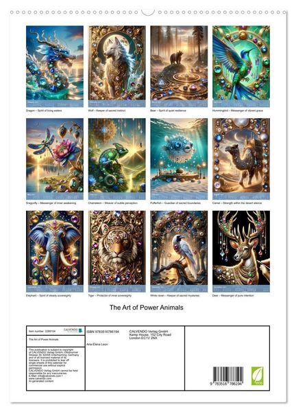 Produktbild: The Art of Power Animals (High Quality Premium Wall Calendar 2027 DIN A2 portrait),CALVENDO 12 Month Wall Calendar