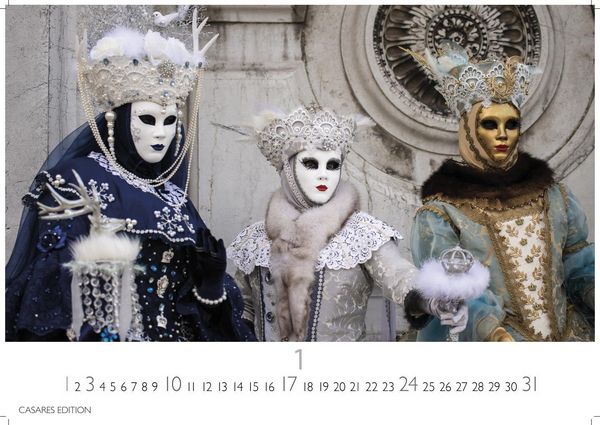 Produktbild: Venedig Karneval Kalender 2027 &ndash; Wandkalender | Fotokalender Italien 50x35 cm -. mit Karneval-Fotos, fantasievollen Masken und Kost&uuml;men