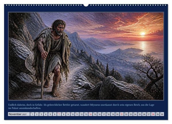 Produktbild: Gegen Sturm und G&ouml;tter: Die Heimkehr des Odysseus (Wandkalender 2027 DIN A2 quer), CALVENDO Monatskalender