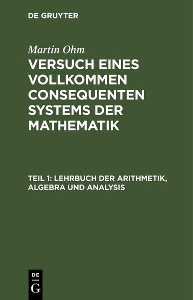 Produktbild: Lehrbuch der Arithmetik, Algebra und Analysis