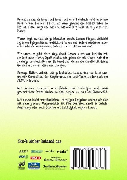 Produktbild: Lerndoof - Dein praktischer Lernkompass: So wird Lernen zum Kinderspiel - mit Mindmaps, Kerzenliste, K&ouml;rperroute, Loci-Technik und Co.