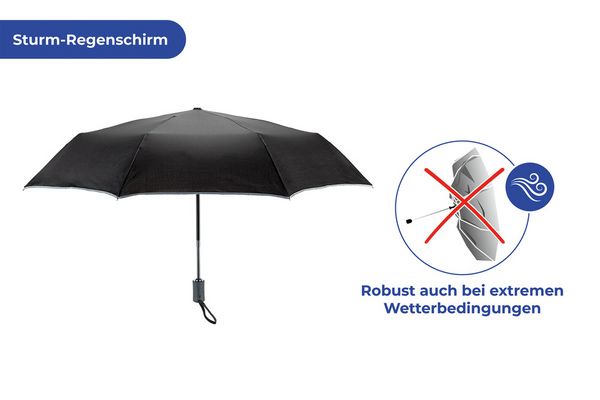 Produktbild: Sturm-Regenschirm Mod. Reflekta, sturmfester Schirm mit extra stabiler Stange