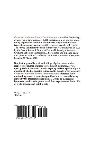 Produktbild: Consumer Attitudes Toward Credit Insurance