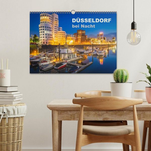 Produktbild: D&uuml;sseldorf bei Nacht (Wandkalender 2026 DIN A3 quer), CALVENDO Monatskalender