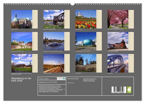 Produktbild: Magdeburg an der Elbe 2026 (hochwertiger Premium Wandkalender 2026 DIN A2 quer), Kunstdruck in Hochglanz