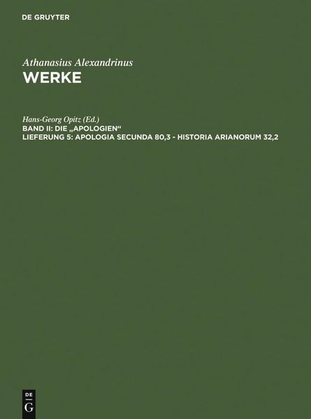 Produktbild: Apologia secunda 80,3 - Historia Arianorum 32,2