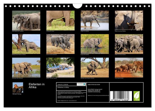 Produktbild: Elefanten in Afrika (Wandkalender 2026 DIN A4 quer), CALVENDO Monatskalender