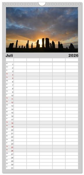 Produktbild: Familienplaner 2026 - Schottland mit 5 Spalten (Wandkalender, 21 x 45 cm) CALVENDO