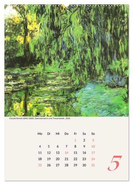 Produktbild: Claude Monet Impressionen 2026 (hochwertiger Premium Wandkalender 2026 DIN A2 hoch), Kunstdruck in Hochglanz