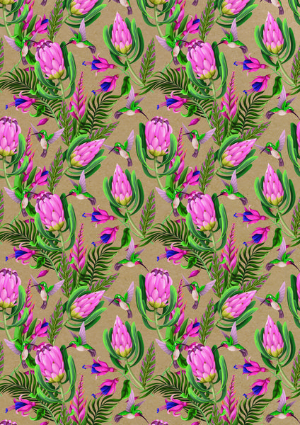 Produktbild: Geschenkpapier "Exotische Blumen