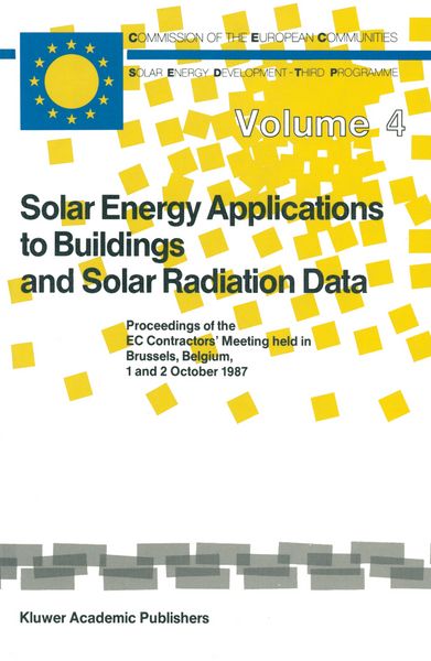 Produktbild: Solar Energy Applications to Buildings and Solar Radiation Data