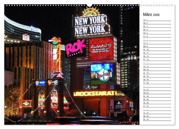 Produktbild: LAS VEGAS - by night (hochwertiger Premium Wandkalender 2026 DIN A2 quer), Kunstdruck in Hochglanz