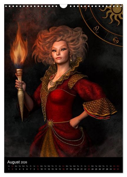 Produktbild: Zodiac Fantasy Circle (Wall Calendar 2026 DIN A3 portrait), CALVENDO 12 Month Wall Calendar