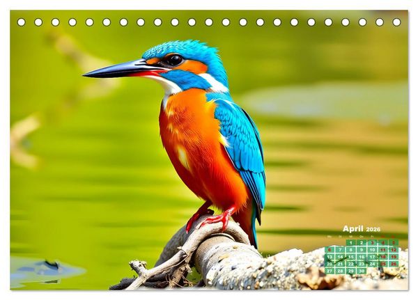 Produktbild: Leuchtend farbenfrohe V&ouml;gel (Tischkalender 2026 DIN A5 quer), CALVENDO Monatskalender