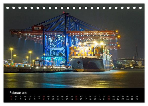 Produktbild: Hamburg - N&auml;chtliche Impressionen (Tischkalender 2026 DIN A5 quer), CALVENDO Monatskalender