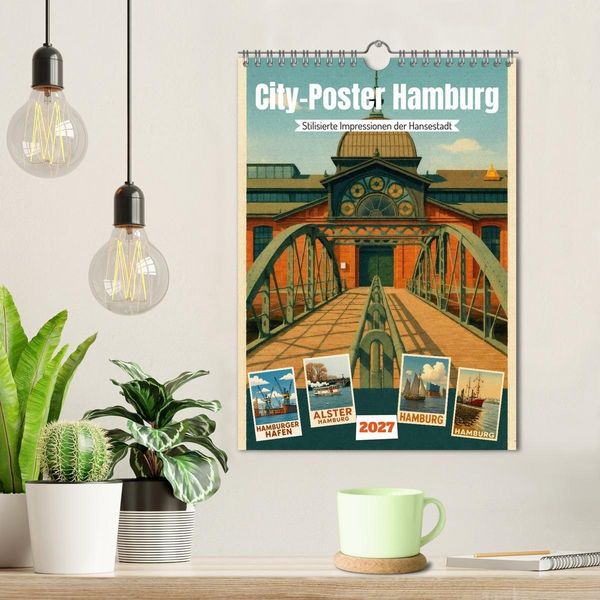 Produktbild: City Poster Hamburg - Stilisierte Impressionen der Hansestadt (Wandkalender 2027 DIN A4 hoch), CALVENDO Monatskalender