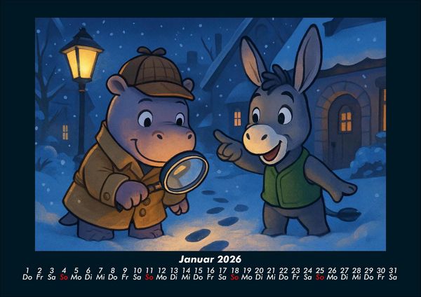 Produktbild: Sashito & Huf - Geheimnisvolle Mission 2026 Fotokalender DIN A4