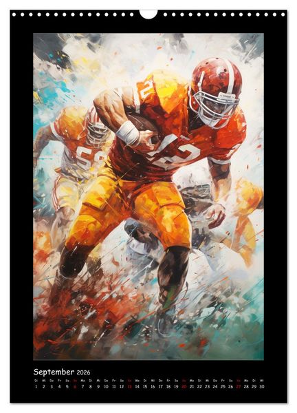 Produktbild: American Football. Paintings (Wandkalender 2026 DIN A3 hoch), CALVENDO Monatskalender