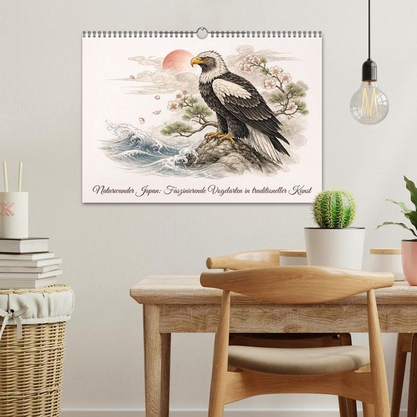 Produktbild: Naturwunder Japan: Faszinierende Vogelarten in traditioneller Kunst (Wandkalender 2027 DIN A3 quer), CALVENDO Monatskalender