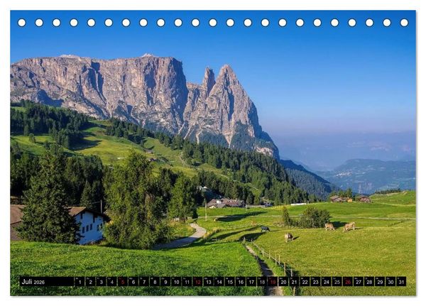 Produktbild: Die Dolomiten - Traumhafte Welt aus Stein (Tischkalender 2026 DIN A5 quer), CALVENDO Monatskalender