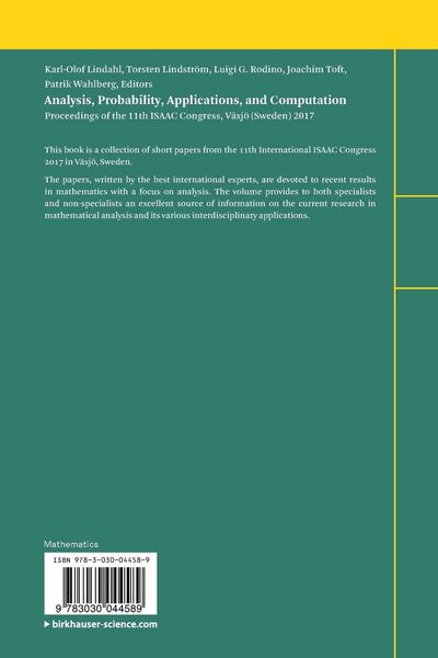 Produktbild: Analysis, Probability, Applications, and Computation