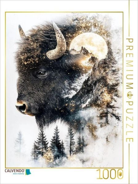 Produktbild: CALVENDO Puzzle Bison | 1000 Teile Lege-Gr&ouml;&szlig;e 64x48cm Foto-Puzzle f&uuml;r gl&uuml;ckliche Stunden