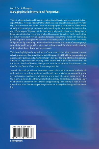 Produktbild: Managing Death: International Perspectives