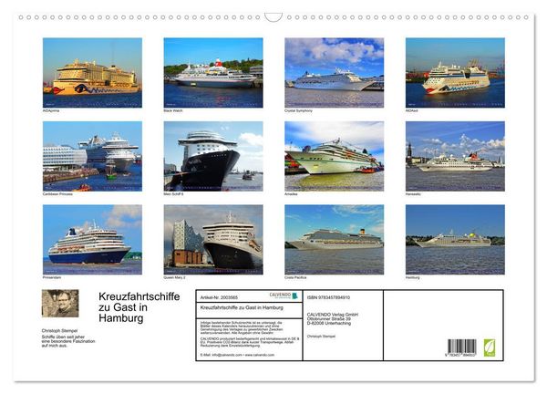 Produktbild: Kreuzfahrtschiffe zu Gast in Hamburg (Wandkalender 2026 DIN A2 quer), CALVENDO Monatskalender