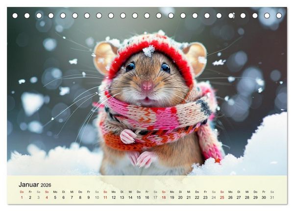Produktbild: Die trendigsten M&auml;use. Mode-Saison in der niedlichen Pelzchenwelt (Tischkalender 2026 DIN A5 quer), CALVENDO Monatskalender