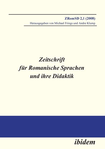 Produktbild: Zeitschrift f&uuml;r Romanische Sprachen und ihre Didaktik. Heft