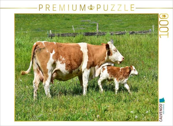 Produktbild: CALVENDO Puzzle K&auml;lbchen mit seiner Mutter | 1000 Teile Lege-Gr&ouml;&szlig;e 64x48cm Foto-Puzzle f&uuml;r gl&uuml;ckliche Stunden