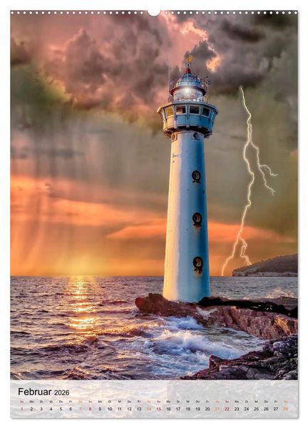 Produktbild: Leuchtt&uuml;rme im Gewitter (Wandkalender 2026 DIN A2 hoch), CALVENDO Monatskalender