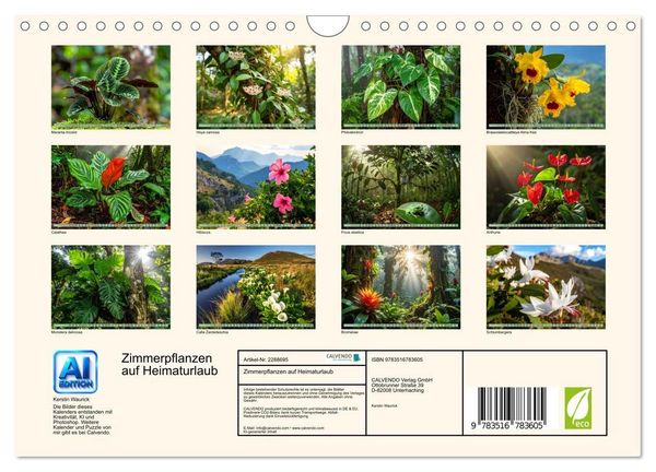 Produktbild: Zimmerpflanzen auf Heimaturlaub (Wandkalender 2027 DIN A4 quer), CALVENDO Monatskalender