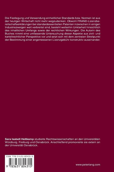 Produktbild: FRAND-Bedingungen bei SEP &ndash; Die Lizenzbereitschaftserkl&auml;rung und das Problem der Bestimmung einer angemessenen Lizenzgeb&uuml;hr