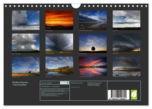Produktbild: Wolkentr&auml;ume - Traumwolken (Wandkalender 2026 DIN A4 quer), CALVENDO Monatskalender