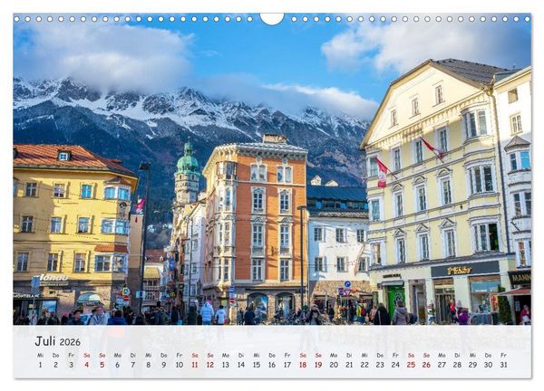 Produktbild: Innsbruck - Die sch&ouml;ne Hauptstadt Tirols (Wandkalender 2026 DIN A3 quer), CALVENDO Monatskalender