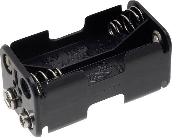 Produktbild: TRU COMPONENTS BH-343-2B Batteriehalter 4x Mignon (AA) Druckknopfanschluss