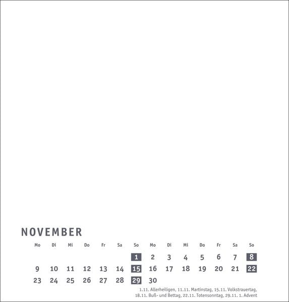 Produktbild: Premium-Bastelkalender weiß mittel 2026